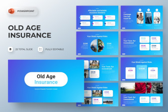 Old Age Insurance Infographic PowerPoint Template